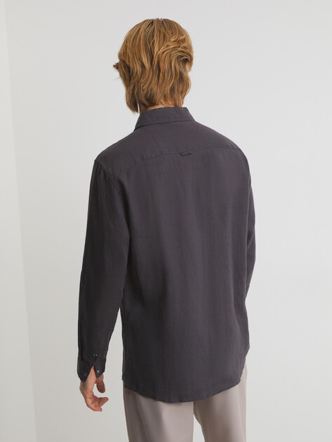 Мужская рубашка MAISON DAVID, Артикул SHIRT, серо-коричневый | 3267260. Ракурс 4 Мужская рубашка MAISON DAVID, Артикул SHIRT, серо-коричневый | 3267260. Ракурс 4