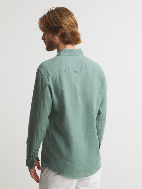 Мужская рубашка MAISON DAVID, Артикул SHIRT, приглушенно-зеленый | 3267327. Ракурс 4 Мужская рубашка MAISON DAVID, Артикул SHIRT, приглушенно-зеленый | 3267327. Ракурс 4