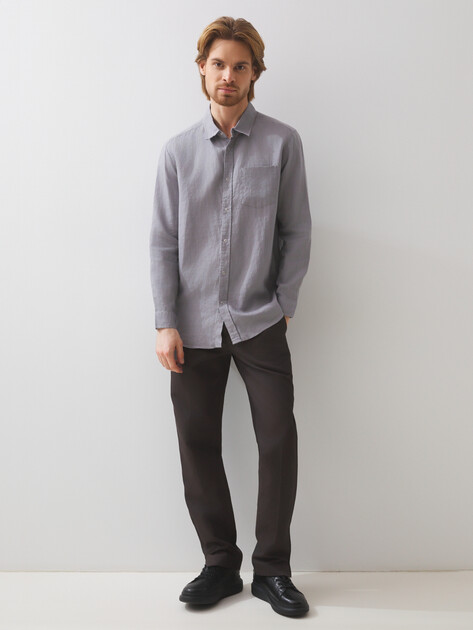 Мужская рубашка MAISON DAVID, Артикул SHIRT, светло-серый | 3267341. Ракурс 5 Мужская рубашка MAISON DAVID, Артикул SHIRT, светло-серый | 3267341. Ракурс 5