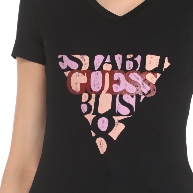 Женская футболка GUESS SS VN AMALIA TEE, Артикул W3RI59J1314, черный | 3273083. Ракурс 3