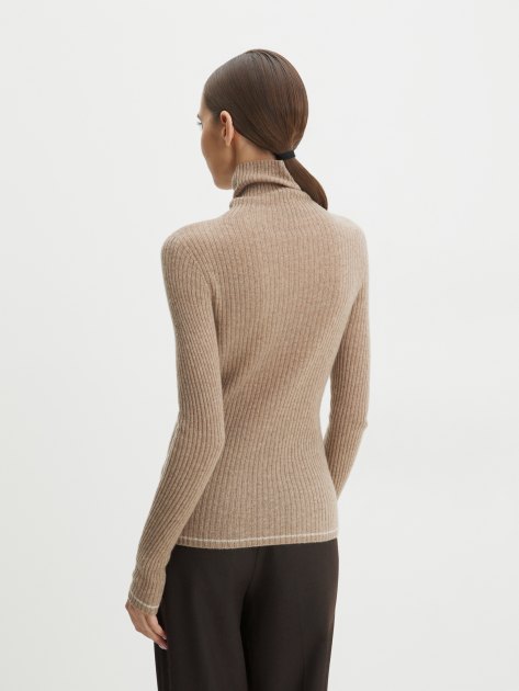 Женская водолазка MAISON DAVID, Артикул YT005, коричнево-бежевый | 3350866. Ракурс 4