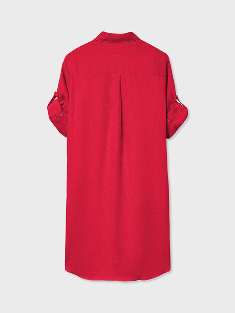 Женское платье-рубашка MAISON DAVID, Артикул DRESS, алый | 3373073. Ракурс 7