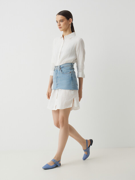 Женское платье-рубашка MAISON DAVID, Артикул DRESS, молочно-белый | 3373323. Ракурс 2 Женское платье-рубашка MAISON DAVID, Артикул DRESS, молочно-белый | 3373323. Ракурс 2