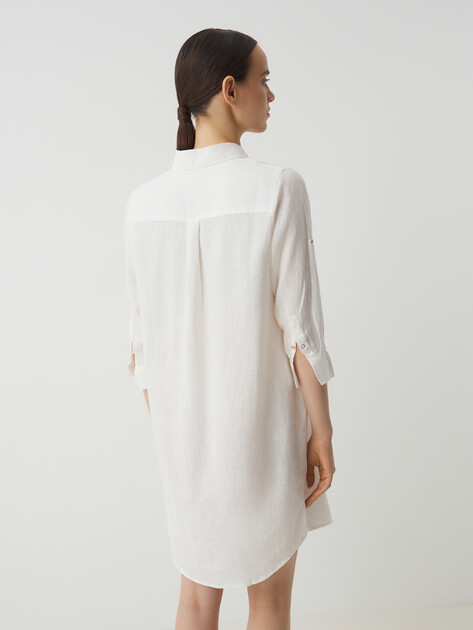 Женское платье-рубашка MAISON DAVID, Артикул DRESS, молочно-белый | 3373323. Ракурс 4 Женское платье-рубашка MAISON DAVID, Артикул DRESS, молочно-белый | 3373323. Ракурс 4