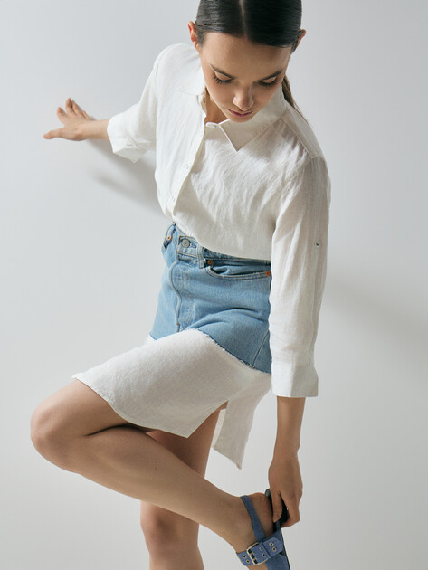 Женское платье-рубашка MAISON DAVID, Артикул DRESS, молочно-белый | 3373323. Ракурс 5 Женское платье-рубашка MAISON DAVID, Артикул DRESS, молочно-белый | 3373323. Ракурс 5