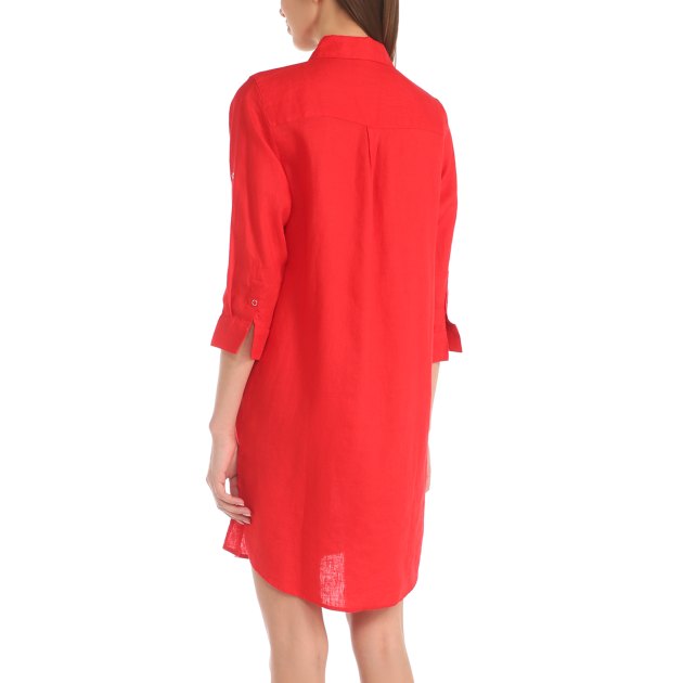 Женское платье-рубашка MAISON DAVID, Артикул DRESS, оранжево-красный | 3373343. Ракурс 2
