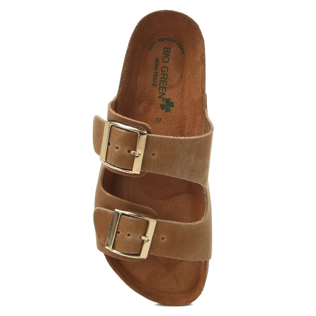 Женские шлепанцы BIO GREEN, Артикул PT10-8, бежево-коричневый | 3389302. Ракурс 2