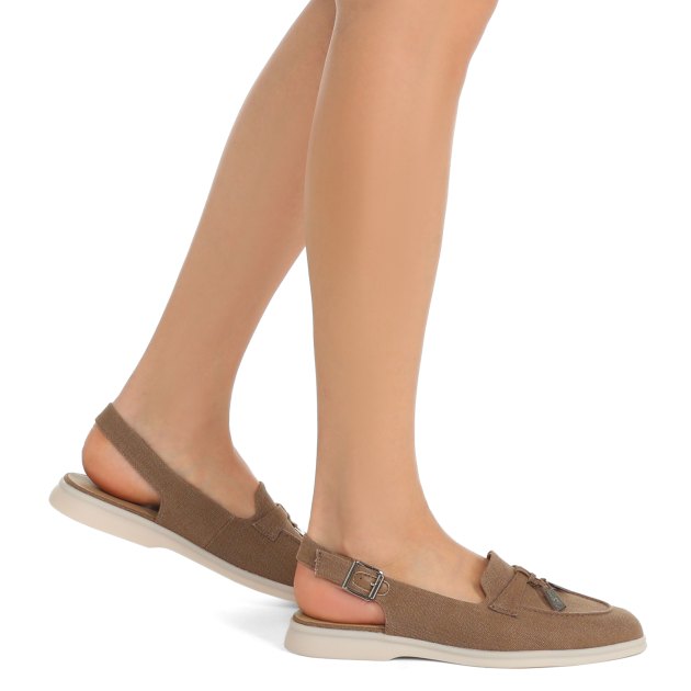 Женские лоферы с открытой пяткой (слинг-бэк) TENDANCE, Артикул 9363-21W, светло-коричневый | 3392759. Ракурс 4