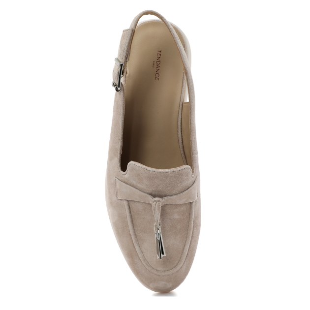 Женские лоферы с открытой пяткой (слинг-бэк) TENDANCE, Артикул 9363-20W-S, серо-бежевый | 3393021. Ракурс 2