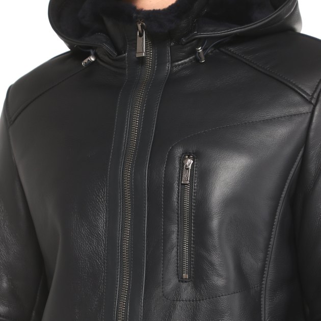 Мужская дубленка MAISON DAVID, Артикул M-123, черно-синий | 3398172. Ракурс 8