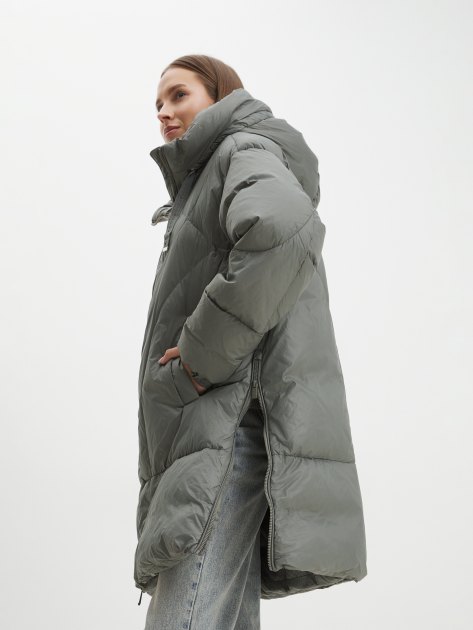 Женский пуховик MAISON DAVID, Артикул MLY005-1, зелено-серый | 3411702. Ракурс 3