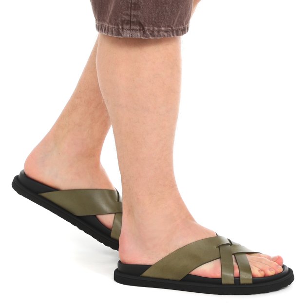 Мужские шлепанцы OFFICINE CREATIVE, Артикул CHARRAT/003, темно-зеленый | 3430994. Ракурс 4