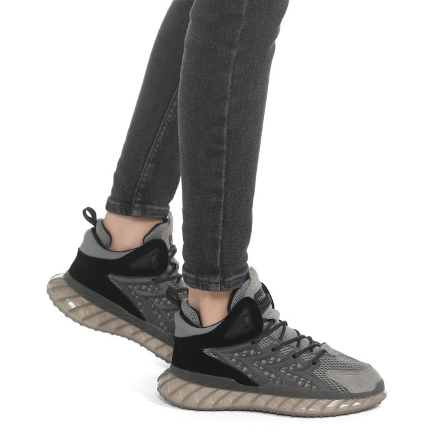 Женские высокие кроссовки TENDANCE Высокие, Артикул FB-D07071F-1, темно-серый | 3443358. Ракурс 4