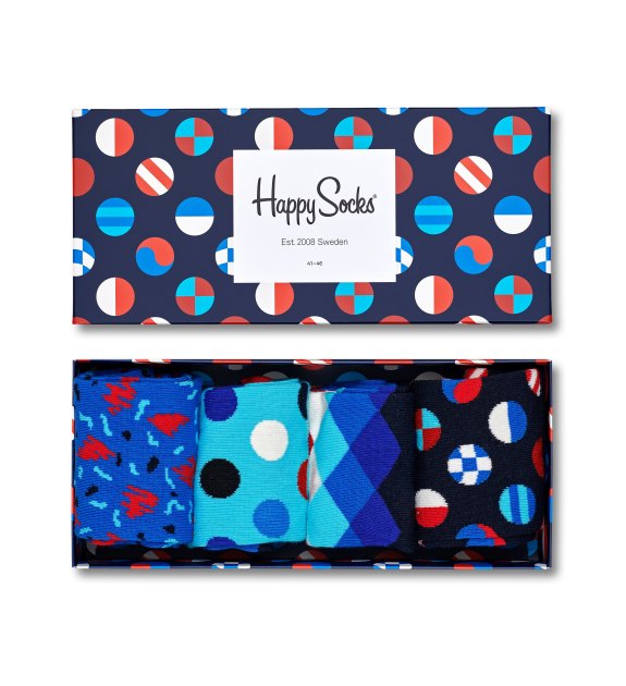 Женские носки 4 шт. HAPPY SOCKS, Артикул 4-PACK NAVY SOCKS GIFT SET XNAV09, мультицвет | 3463934. Ракурс 2