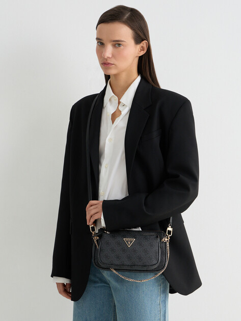 Женская сумка через плечо кросс-боди GUESS NOELLE DBL POUCH CROSSBODY, Артикул HWBG7879710, темно-серый | 3465982. Ракурс 6