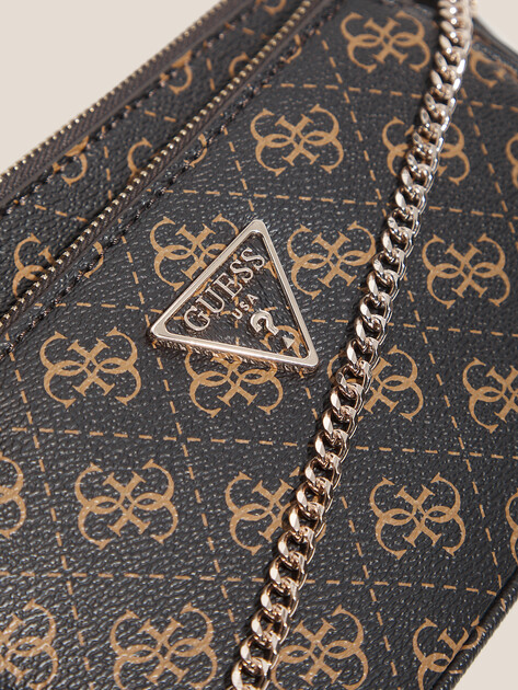 Кросс-боди GUESS NOELLE DBL POUCH CROSSBODY, Артикул HWQL7879710, темно-коричневый | 3473270. Ракурс 4