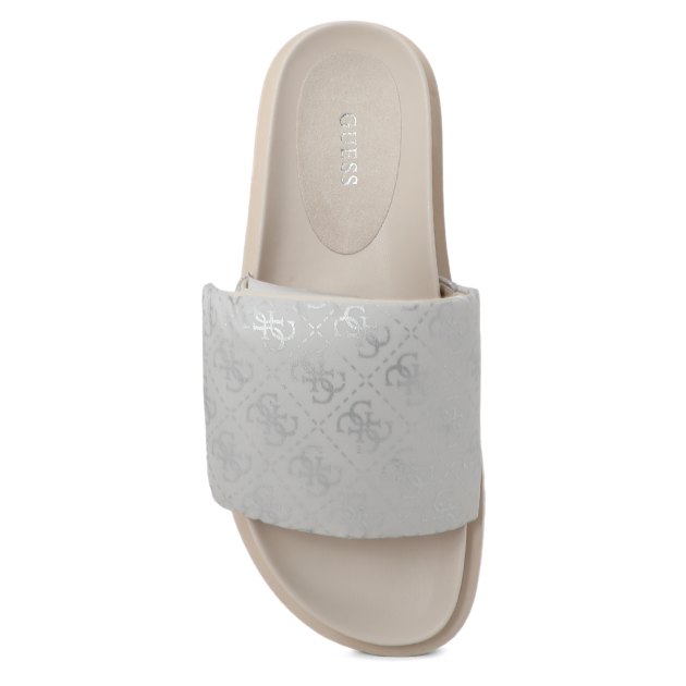 Женские шлепанцы GUESS FABETZY, Артикул FL6FZYFAL19, серебряный | 3477604. Ракурс 2