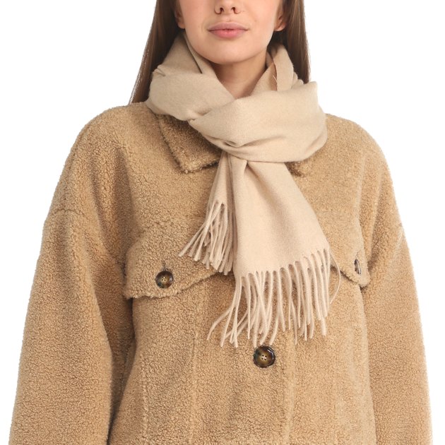 Шарф 170х30 см MAISON DAVID Camel hair shawl, Артикул CKSCF, светло-бежевый | 3484174. Ракурс 4