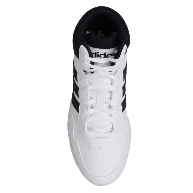 Мужские высокие кеды ADIDAS HOOPS 3.0 MID, Артикул HOOPS 3.0 MID, белый | 3554244. Ракурс 2