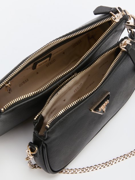 Женская сумка через плечо кросс-боди GUESS NOELLE DBL POUCH CROSSBODY, Артикул HWZG7879710, черный | 3568671. Ракурс 6
