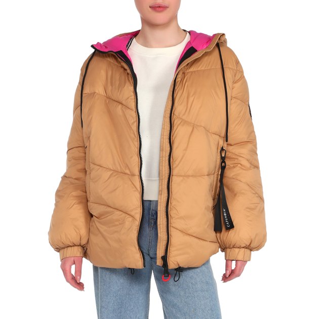 Женский пуховик CAFE' NOIR JEANS, Артикул C7JN0068, темно-бежевый | 3579491. Ракурс 3