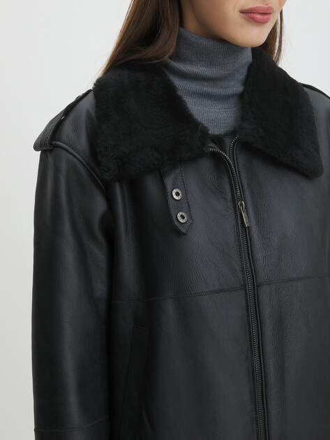 Женская дубленка MAISON DAVID ladies zip coat, Артикул RV-W10, черный | 3610515. Ракурс 3 Женская дубленка MAISON DAVID ladies zip coat, Артикул RV-W10, черный | 3610515. Ракурс 3