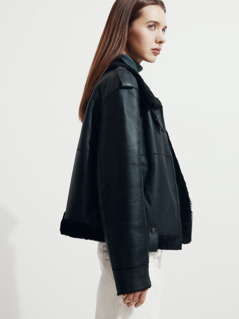 Женская дубленка MAISON DAVID ladies zip coat, Артикул RV-W10, черный | 3610515. Ракурс 5 Женская дубленка MAISON DAVID ladies zip coat, Артикул RV-W10, черный | 3610515. Ракурс 5
