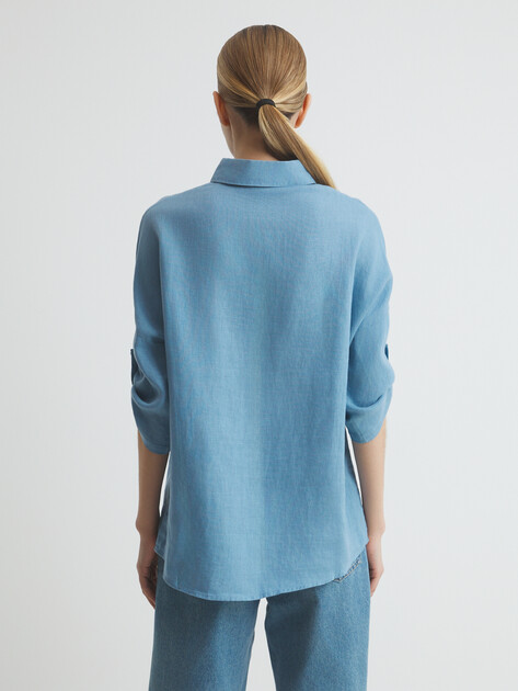 Женская рубашка MAISON DAVID, Артикул MLY2115, серо-голубой | 3611720. Ракурс 4