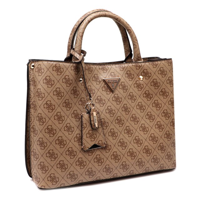 Женский тоут GUESS MERIDIAN GIRLFRIEND SATCHEL, Артикул HWSG8778060, темно-бежевый | 3618220. Ракурс 2