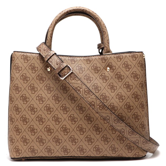 Женский тоут GUESS MERIDIAN GIRLFRIEND SATCHEL, Артикул HWSG8778060, темно-бежевый | 3618220. Ракурс 3