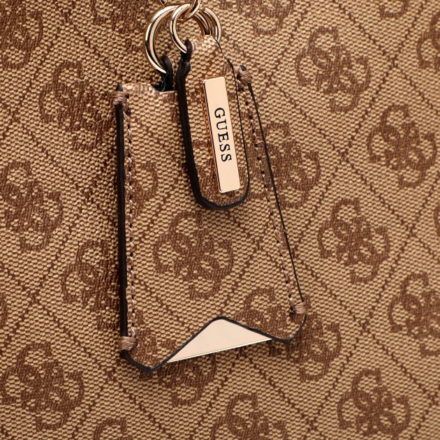 Женский тоут GUESS MERIDIAN GIRLFRIEND SATCHEL, Артикул HWSG8778060, темно-бежевый | 3618220. Ракурс 4