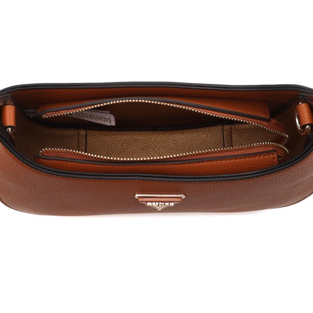 Женская сумка  GUESS MERIDIAN MINI TP ZP SHOULDR BG, Артикул HWBG8778720, светло-коричневый | 3618227. Ракурс 5