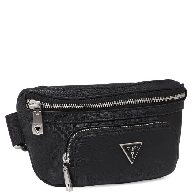 Мужская поясная сумка GUESS CRTSA SFNO ECO CMPCT BUM BAG, Артикул HMECSAP3332, черный | 3620149. Ракурс 2