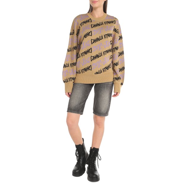 Женский джемпер JUST CAVALLI, Артикул 75PAFM18, темно-бежевый | 3622938. Ракурс 4