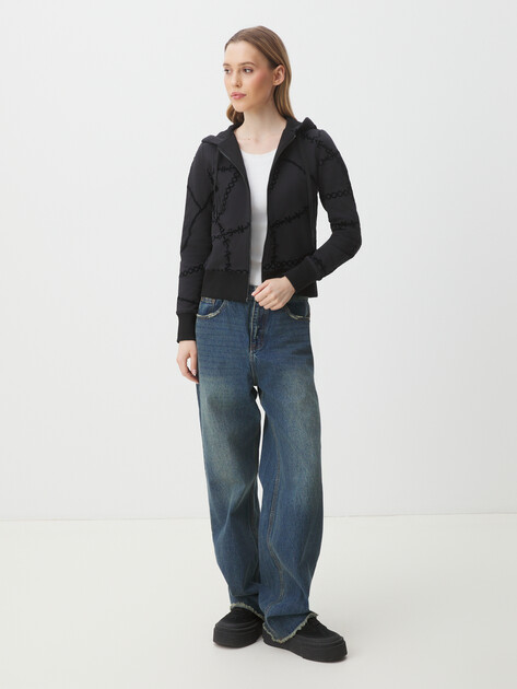 Женская толстовка VERSACE JEANS COUTURE, Артикул 75HAI306, черный | 3624243. Ракурс 2
