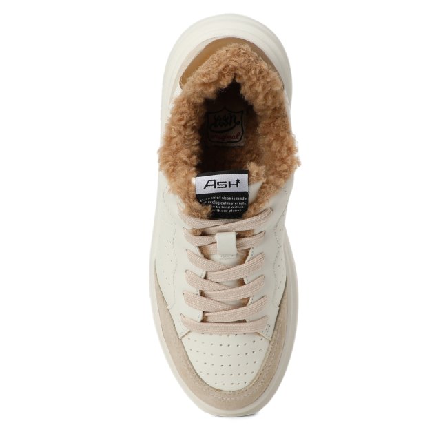 Женские кеды ASH IMPULS FUR, Артикул IMPULS FUR, молочно-белый | 3646975. Ракурс 2