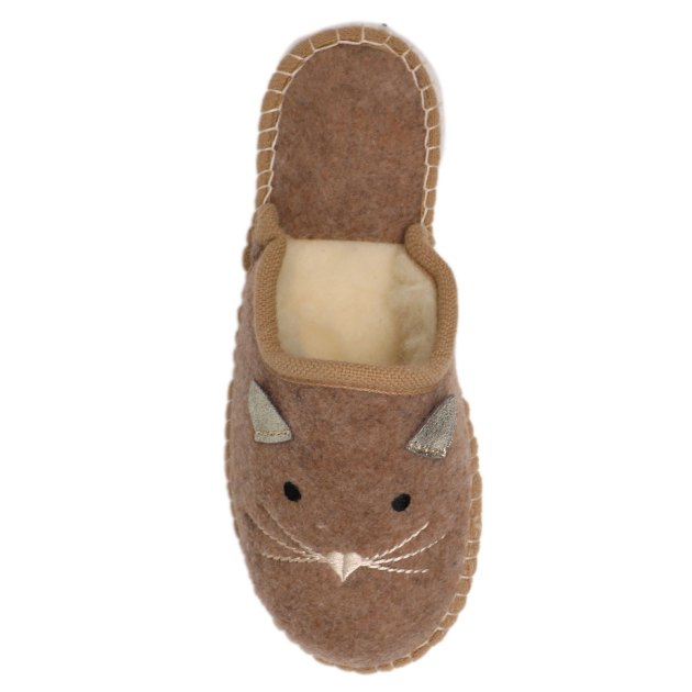 Женская домашняя обувь LA MAISON DE L'ESPADRILLE, Артикул F4132, серо-бежевый | 3676113. Ракурс 2