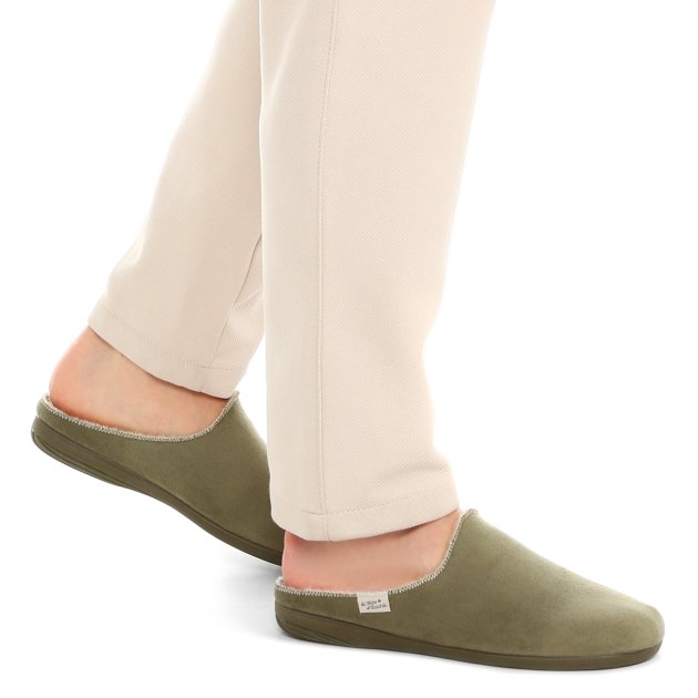 Мужская домашняя обувь LA MAISON DE L'ESPADRILLE, Артикул 6751, бежево-зеленый | 3676126. Ракурс 4