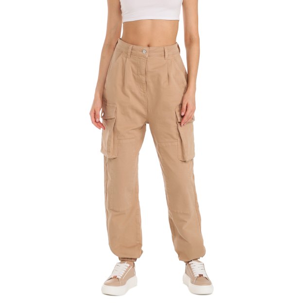 Женские джинсы джоггеры MO5CH1NO JEANS, Артикул 0328, бежевый | 3695982. Ракурс 2