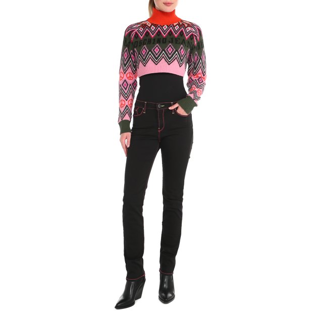 Женский свитер MO5CH1NO JEANS GRAPHICS, Артикул 0931, розовый | 3696033. Ракурс 4