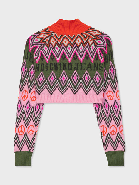 Женский свитер MO5CH1NO JEANS GRAPHICS, Артикул 0931, розовый | 3696033. Ракурс 6