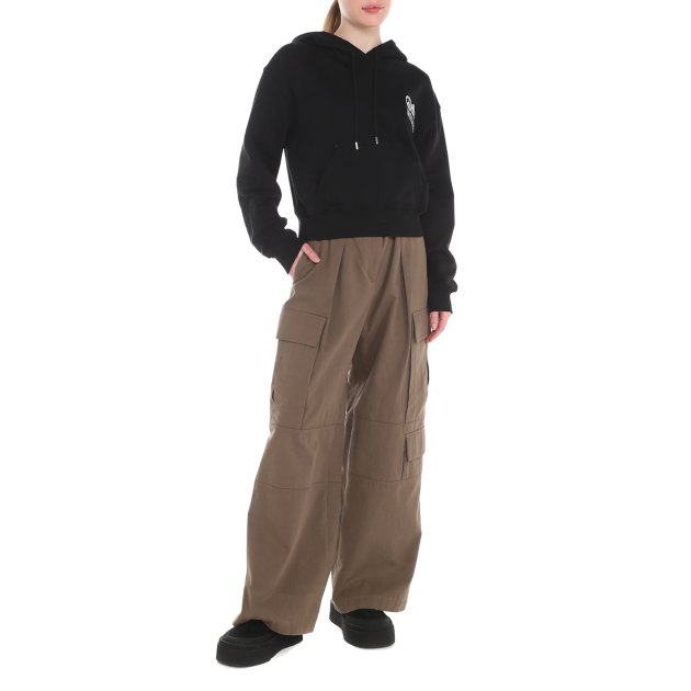 Женское худи MO5CH1NO JEANS GRAPHICS, Артикул 1717, черный | 3696048. Ракурс 4