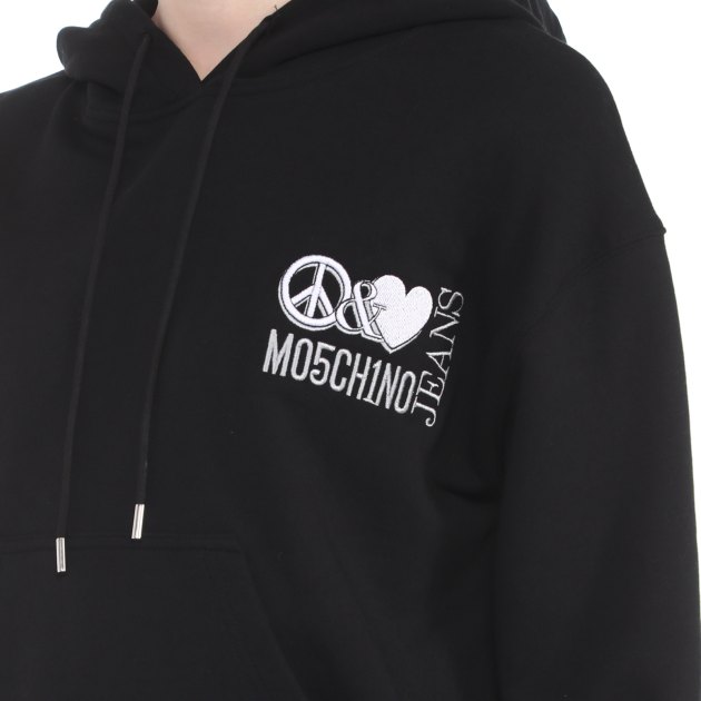 Женское худи MO5CH1NO JEANS GRAPHICS, Артикул 1717, черный | 3696048. Ракурс 3