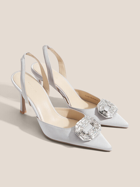 Женские туфли с открытой пяткой (слинг-бэк) TENDANCE, Артикул V1278-78, серебряный | 3720654. Ракурс 3