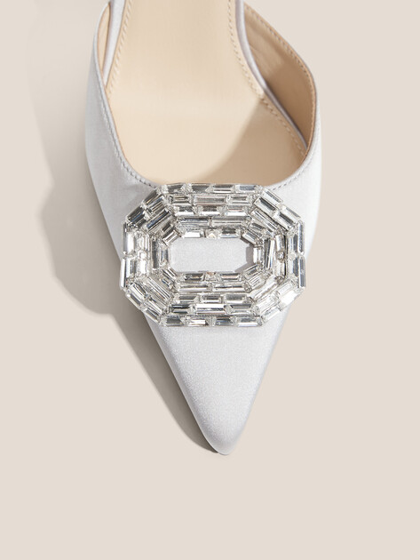 Женские туфли с открытой пяткой (слинг-бэк) TENDANCE, Артикул V1278-78, серебряный | 3720654. Ракурс 4