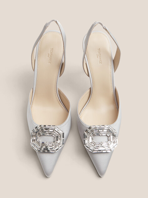Женские туфли с открытой пяткой (слинг-бэк) TENDANCE, Артикул V1278-78, серебряный | 3720654. Ракурс 5