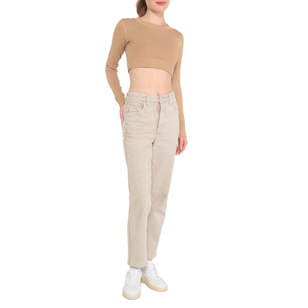 Женский топ GUESS LS CN DORIS SWTR TOP, Артикул W3YR39Z2U00, бежевый | 3721441. Ракурс 4