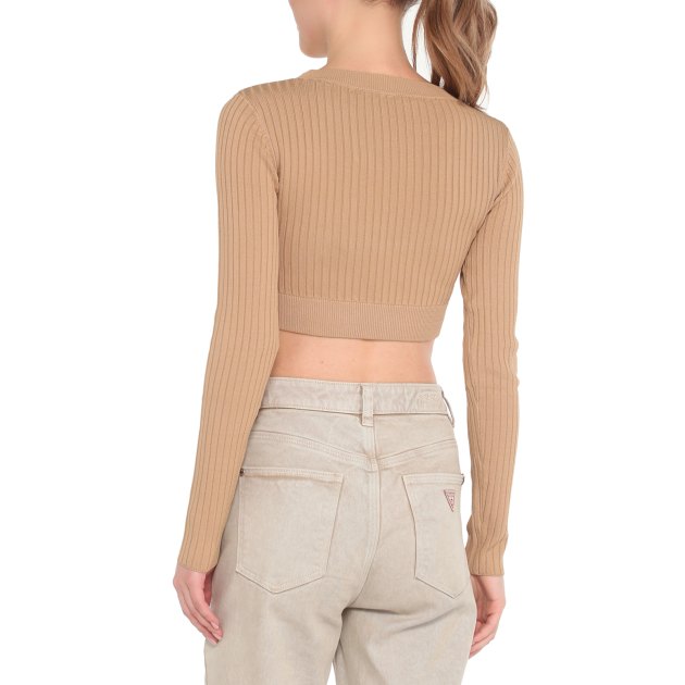 Женский топ GUESS LS CN DORIS SWTR TOP, Артикул W3YR39Z2U00, бежевый | 3721441. Ракурс 2
