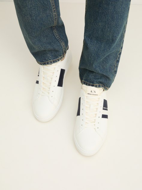 Мужские кеды ARMANI EXCHANGE PARIS, Артикул XUX173, молочно-белый | 3733040. Ракурс 5
