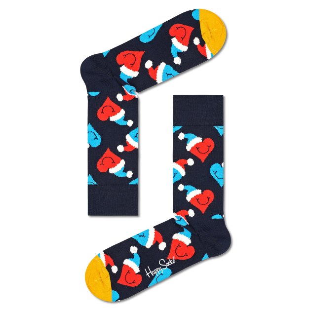 Носки HAPPY SOCKS, Артикул Santa Love Smiley Sock SAS01, черный | 3734782. Ракурс 2
